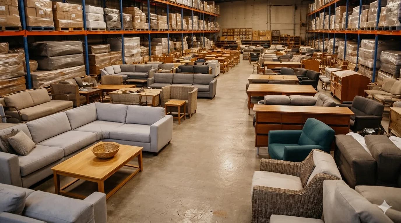 Bodega de almacenamiento de muebles